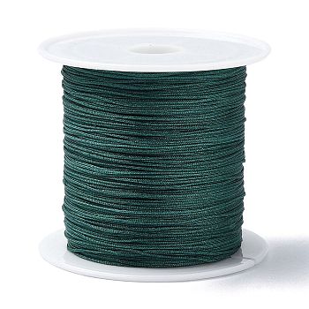 Nylon Chinese Knot Cord, Nylon Jewelry Cord for Jewelry Making, Dark Green, 0.4mm, about 28~30m/roll