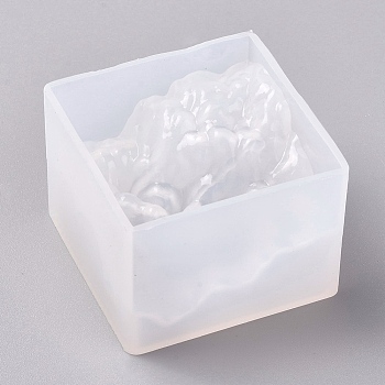 Silicone Molds, Resin Casting Molds, For UV Resin, Epoxy Resin Jewelry Making, Mountain, White, 53.5x53.5x38mm, Inner Diameter: 50x50mm
