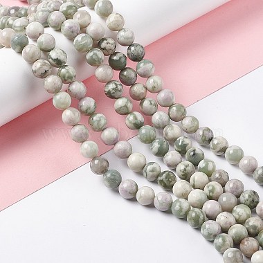 brins de perles de jade de la paix naturelle(G-G905-07-6MM)-2