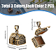 6Pcs Carved Cuboid Rack Plating Brass Prayer Box Pendants(KK-FH0006-70)-2