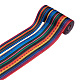 2Rolls 2 Styles Stripe Pattern Printed Polyester Grosgrain Ribbon(OCOR-TA0001-37K)-1