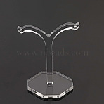 Y Shape Acrylic Earring Display Stand, Jewelry Display Rack, Jewelry Tree Stand, Clear, 4.5x5.5x7cm(CON-PW0001-164A)