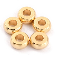 Brass Beads, Long-Lasting Plated, Flat Round, Real 24K Gold Plated, 4x1.5mm, Hole: 1.5mm(KK-O133-317C-G)