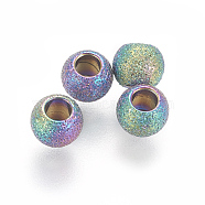 Ion Plating(IP) 304 Stainless Steel Spacer Beads, Rondelle, Rainbow Color, 4x3mm, Hole: 1.8mm(STAS-G193-15A)