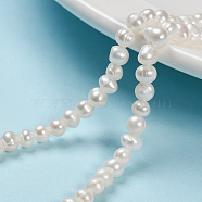 Natural Cultured Freshwater Pearl Beads, Grade A, Potato, Floral White, 4~5mm, Hole: 0.8mm, about 75~80pcs/strand, 13.58 inch(PEAR-D049-1)