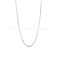 SHEGRACE 925 Sterling Silver Snake Chain Necklaces, Carved with S925, Platinum, 17.7 inch(45cm)0.8mm(JN734A)