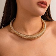 Iron Round Snake Chains Choker Necklaces, Golden, Inner Diameter: 5.12 inch(13cm)(NJEW-P289-04G)