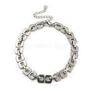 304 Stainless Steel Square Link Chains Bracelets for Men & Women, Stainless Steel Color, 7-5/8 inch(19.3cm)(BJEW-D042-14P)