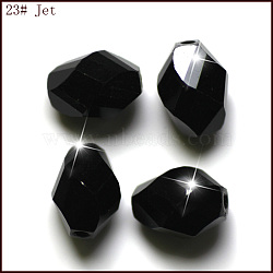 Imitation Austrian Crystal Beads, Grade AAA, Faceted, Bicone, Black, 10x13mm, Hole: 0.9~1mm(SWAR-F077-13x10mm-23)