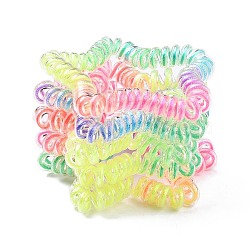 Plastic Telephone Cord Elastic Hair Ties, Ponytail Holder, with Cotton Thread, Star, Mixed Color, 50~52x52~56x7mm(OHAR-T006-29)
