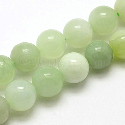 Natural New Jade Stone Round Bead Strands, 8mm, Hole: 1mm, about 47pcs/strand, 15.0 inch(X-G-O039-16-8mm)