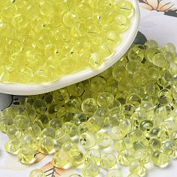 Transparent Acrylic Beads, Top Drilled, Round, Yellow, 5.5x5x4mm, Hole: 1.2mm, about 833pcs/50g(X-MACR-K359-02C)