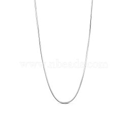 SHEGRACE 925 Sterling Silver Snake Chain Necklaces, Carved with S925, Platinum, 17.7 inch(45cm)0.8mm(JN734A)