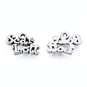 Tibetan Style Alloy Charms, Cadmium Free & Lead Free, Word with Scarlett, Antique Silver, 10x15x2mm, Hole: 1.2mm, about 1200pcs/1000g