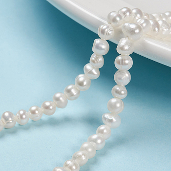 Natural Cultured Freshwater Pearl Beads, Grade A, Potato, Floral White, 4~5mm, Hole: 0.8mm, about 75~80pcs/strand, 13.58 inch
