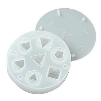 DIY Dice Silicone Molds, Resin Casting Molds, for UV Resin, Epoxy Resin Craft Making, Mixed Shapes, White, 102x102x21mm