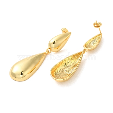 Boucles d'oreilles pendantes en laiton plaqué or véritable 18k(EJEW-G382-20A-G)-2