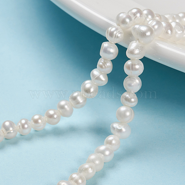 4mm FloralWhite Round Pearl Beads