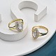 Adjustale Rack Plating Brass Micro Pave Clear Cubic Zirconia Finger Rings for Women(RJEW-M028-53G)-5