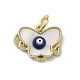 Evil Eye Enamel Shell Brass Butterfly Charms with Jump Rings(KK-E092-27G-04)-1