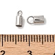 Rhodium Plated 925 Sterling Silver Cord Ends(STER-P055-01C-P)-3