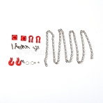 Alloy Car Tow Hook Trailer Chain Set, RC U Shaped Rescue Tow Hook Trailer Chain Assemble Parts, for RC Climbing Crawler Car Upgrade Part, Red, 795x5x1mm(FIND-WH0067-84)