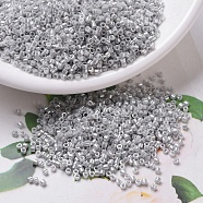 MIYUKI Delica Beads Small, Cylinder, Japanese Seed Beads, 15/0, (DBS0252) Opaque Gray Luster, 1.1x1.3mm, Hole: 0.7mm, about 3500pcs/10g(X-SEED-J020-DBS0252)