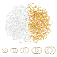 300Pcs 10 Styles Brass Jump Rings, Open Jump Rings, Long-Lasting Plated, Round Ring, Mixed Color, 4~8x0.7~1mm, 18~21 Gauge, Inner Diameter: 2.8~6.4mm, 30pcs/style(KK-BC0012-43)