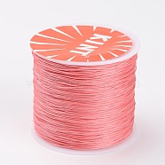 Round Waxed Polyester Cords, Pink, 0.6mm, about 76.55 yards(70m)/roll(YC-K002-0.6mm-11)
