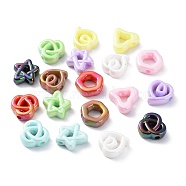 UV Plating Rainbow Iridescent Acrylic Beads, Mixed Shapes, Mixed Color, 17~18.5x16~19x6.5mm, Hole: 2.7~3mm(X-OACR-A029-13)