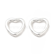 Long-Lasting Plated Alloy Bead Frame, Cadmium Free & Nickel Free & Lead Free, Heart, Silver, 14x14x3.5mm, Hole: 1.2mm, Inner Diameter: 10x9mm(FIND-C020-06S)