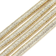 Polyester & Cotton Cords, with Iron Chain inside, Gold, 6mm, about 54.68 yards(50m)/bundle(MCOR-T001-6mm-12)