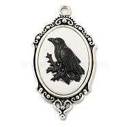 Gothic Style Alloy with Resin Pendants, Bird, 42.5x23.5x6mm, Hole: 2.5mm(FIND-Z015-03B)