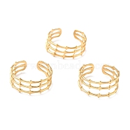 Ion Plating(IP) 304 Stainless Steel Finger Rings, Cuff Rings, Long-Lasting Plated, Bone Shape, Golden, US Size 6 3/4(17.1mm), 6~9mm(RJEW-L102-12G)