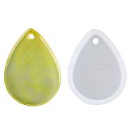 Teardrop Shape DIY Silicone Pendant Molds, Resin Casting Moulds, Jewelry Making DIY Tool For UV Resin, Epoxy Resin Jewelry Making, White, 28.5x22x7.5mm, Inner Size: 25x18mm, Hole: 1.87mm(AJEW-P038-03)