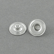 Brass Snap Button Findings, Stud, Flat Round, Platinum, 12x4mm, knob: 4.5mm(X-BUTT-R029-03)