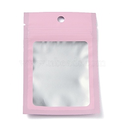 Plastic Zip Lock Bag, Gradient Color Storage Bags, Self Seal Bag, Top Seal, with Window and Hang Hole, Rectangle, Pink, 12x8x0.25cm, Unilateral Thickness: 3.1 Mil(0.08mm), 95~100pcs/bag(OPP-H001-01A-05)