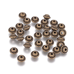 Tibetan Style Alloy Spacer Beads, Bicone, Lead Free & Nickel Free & Cadmium Free, Antique Bronze, 7x5mm, Hole: 1.5mm(X-MLF8340Y-NF)