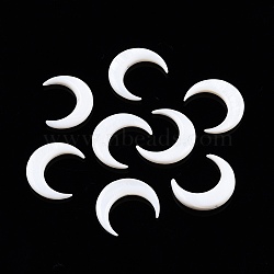Freshwater Shell Beads, Double Horn/Crescent Moon, Creamy White, 20x17~17.5x3mm, Hole: 1mm(SHEL-T012-12A)