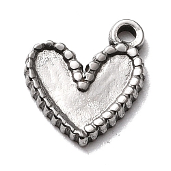 304 Stainless Steel Charms Cabochon Settings for Enamel, Heart, Stainless Steel Color, 12x10x1.5mm, Hole: 1.2mm(X-STAS-B024-09P)