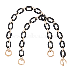 Resin Bag Strap Chains, Cable Chains, with Aluminium Alloy  Spring Gate Rings, for Bag Straps Replacement Accessories, Black, 400x24.6x14mm(FIND-PH0015-80)