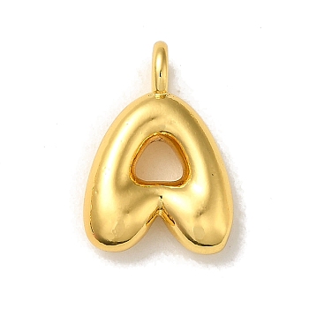 Brass Pendants, Real 18K Gold Plated, Letter A, 20x13x5.5mm, Hole: 3.3mm