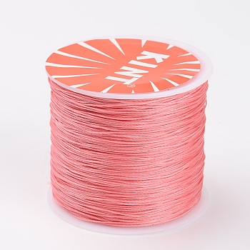 Round Waxed Polyester Cords, Pink, 0.6mm, about 76.55 yards(70m)/roll