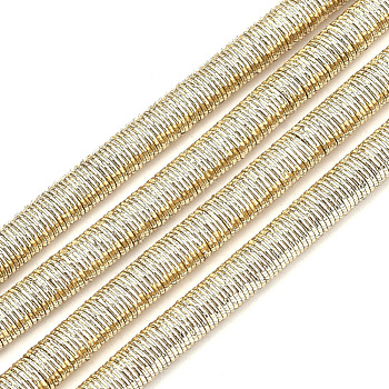 Polyester & Cotton Cords, with Iron Chain inside, Gold, 6mm, about 54.68 yards(50m)/bundle