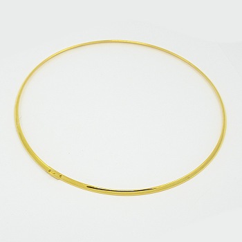 Brass Collar Necklace Making, Rigid Necklaces, Golden, 135mm, 3.5mm