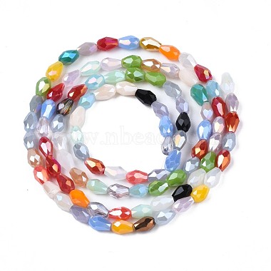 Electroplate Opaque Solid Color Glass Beads Strands(EGLA-N006-026)-2