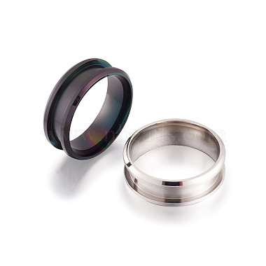Stainless Steel Grooved Finger Ring Settings(MAK-TA0001-05)-6
