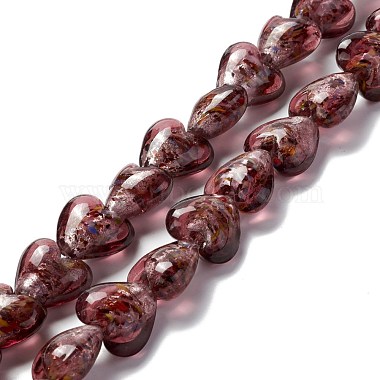 Coconut Brown Heart Lampwork Beads