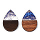 Transparent Resin & Walnut Wood Pendants(RESI-ZX017-48)-3