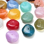 Two Tone Opaque Acrylic Beads, Imitation Gemstone, Nuggets, Mixed Color, 26.5x25x11.5mm, Hole: 3mm(AC-CBADA7D-09)